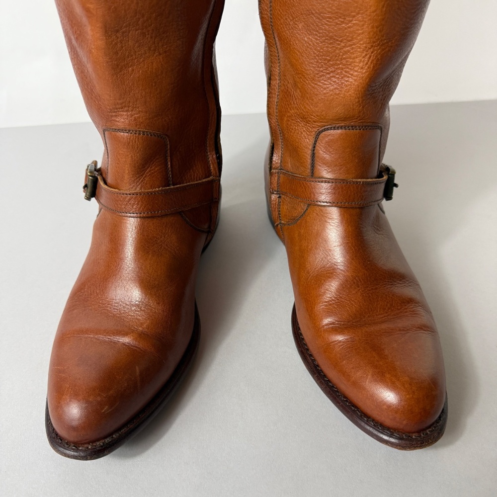Frye Cognac Brown Leather Riding Boots - Picture 4 of 12